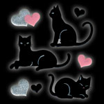 612 Black cat heart
